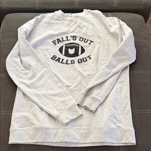 Kittenish Light Gray 'Fall's Out Balls Out' Crewneck Sweater